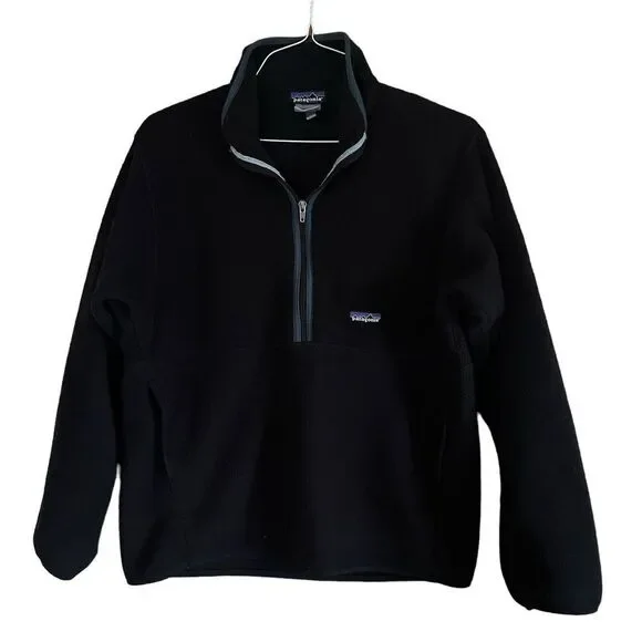Patagonia Men's Synchilla Marsupial Pullover 1/2 Zip Black Fleece Sweater M - Picture 4 of 15